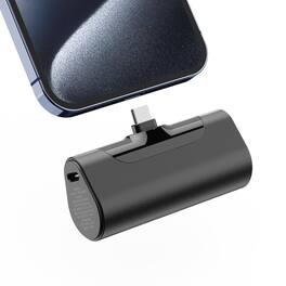 PRIMEPLUS - 4,500mAh USB-C Portable Charger for iPhone 17/16/15/Pro/Max, 20W Fast Charging, Lipstick-Size, Travel Essential - Black