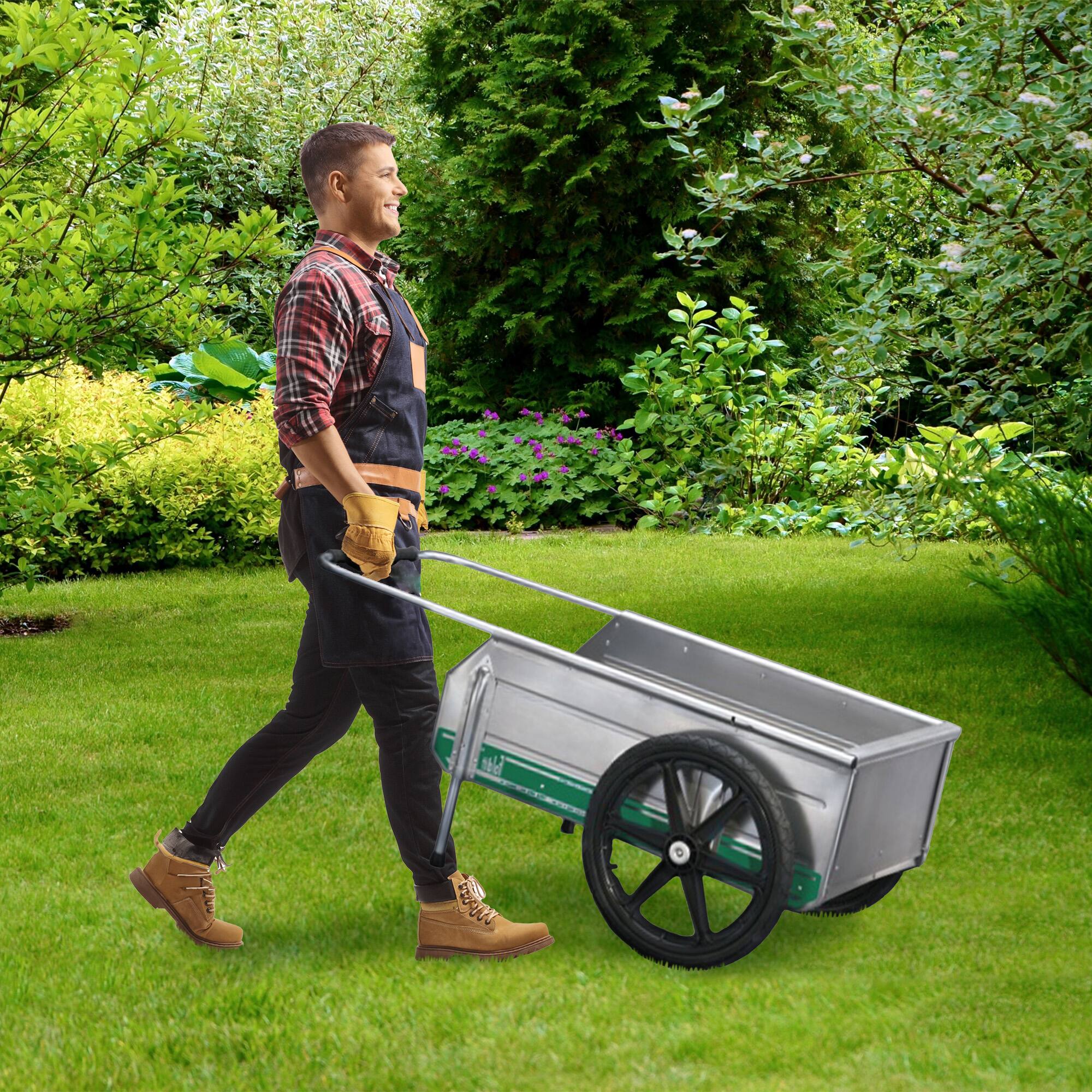 Alt View 3. Tipke Manufacturing Company - Tipke Manufacturing Company Foldit Do It All Aluminum Folding Cart, Green Stripe - Silver.