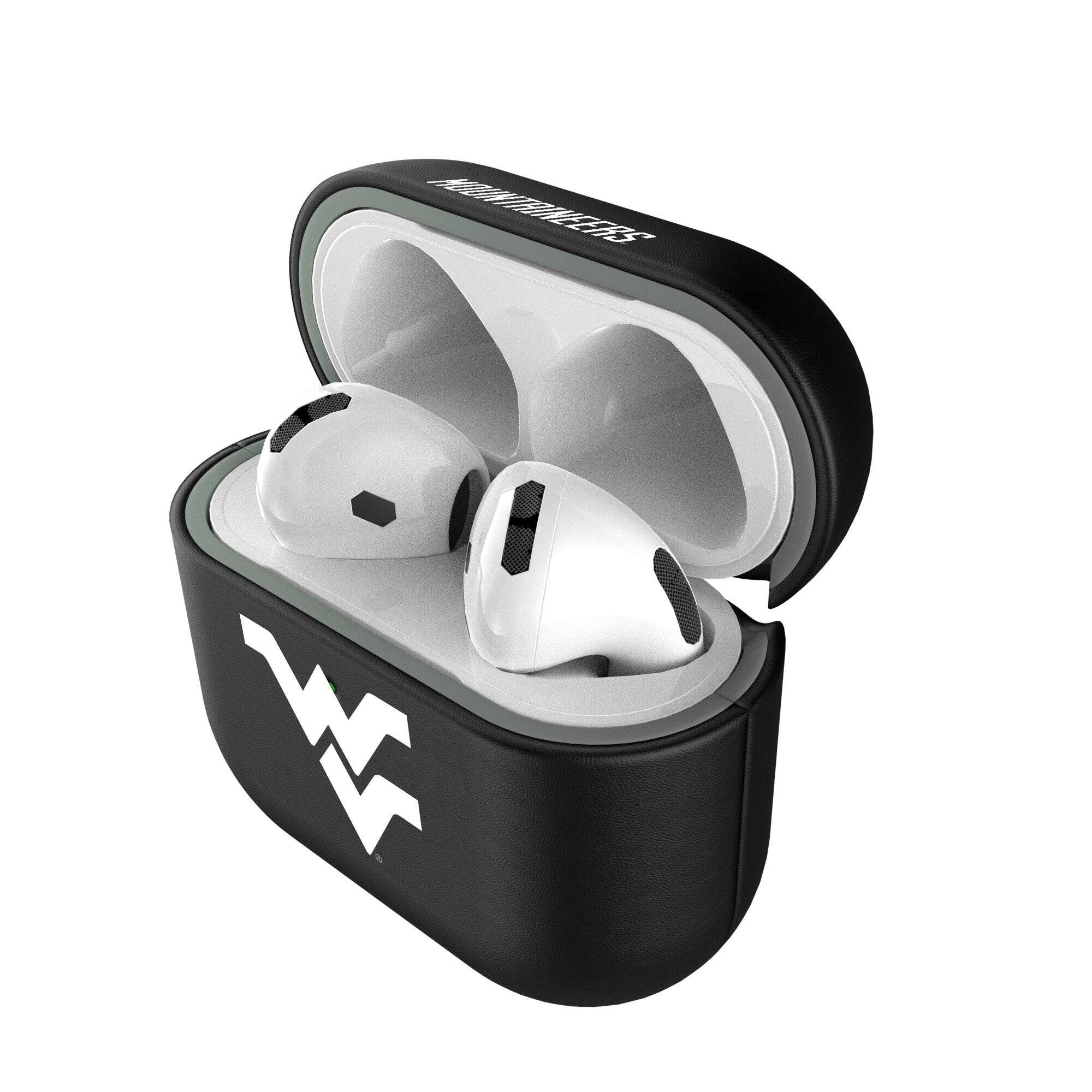 Alt View 3. Keyscaper - West Virginia Mountaineers West Virginia Mountaineers Insignia AirPods 4th Generation Case Cover - No Size - Black.