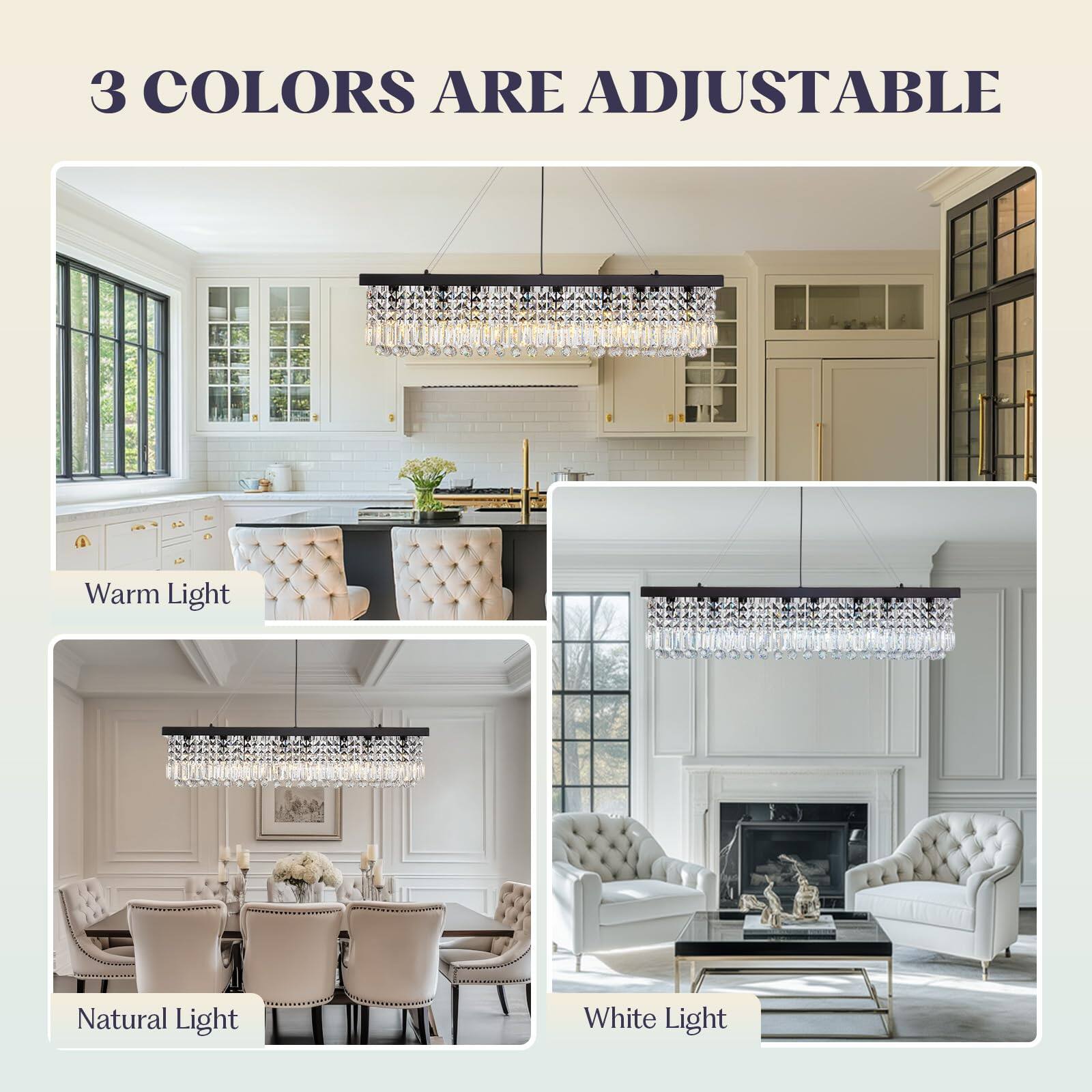 3 COLORS ARE ADJUSTABLE

Warm Light  
Natural Light  
White Light