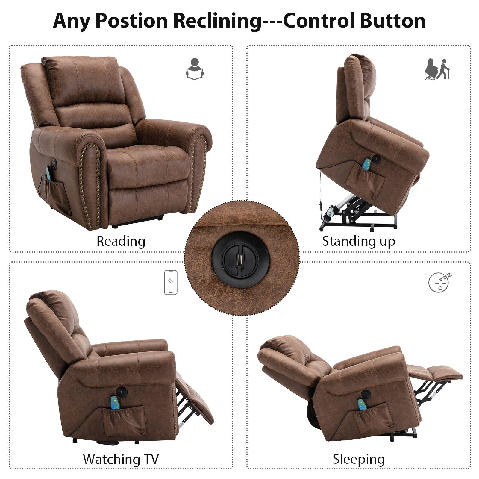 Any Position Reclining - Control Button

Reading
Standing up
Watching TV
Sleeping