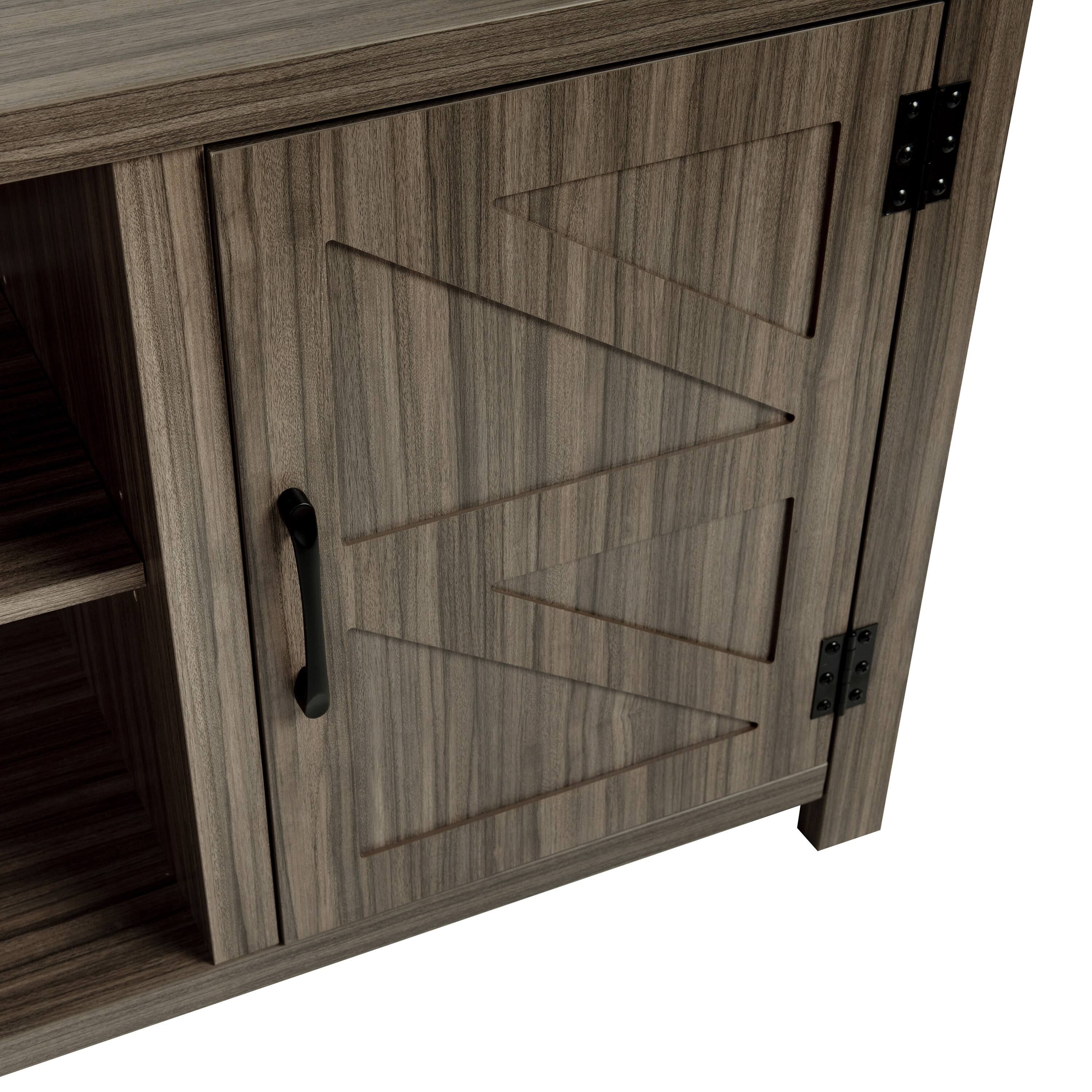 Alt View 20. Alamont Home - 59 Inch Barn Door TV Stand Fits up to 65" TV's with Adjustable Shelf - Gray Wash Oak.