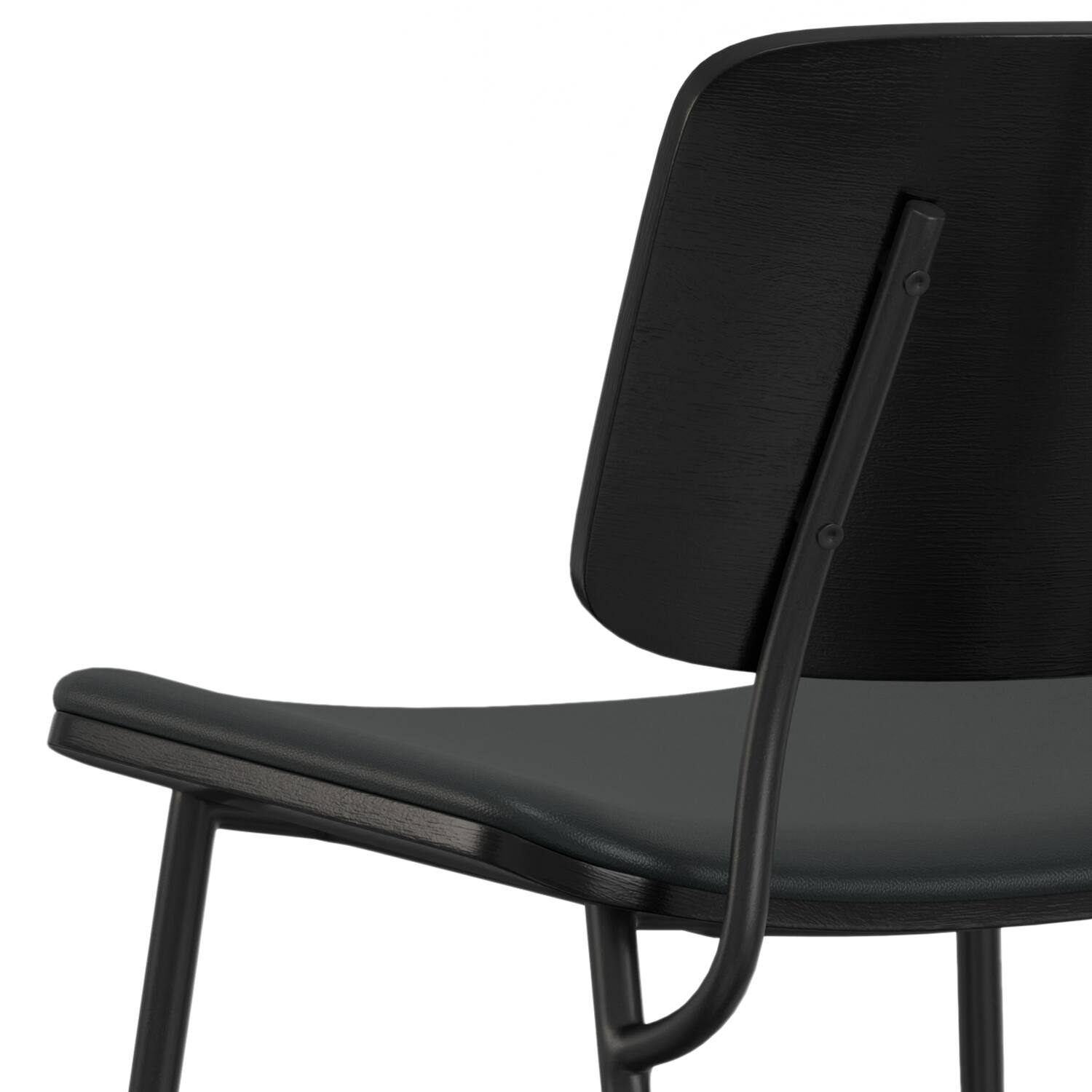 Alt View 8. Simpli Home - Hayley Dining Chair (Set of 2) in Black Vegan Faux Leather - Black.