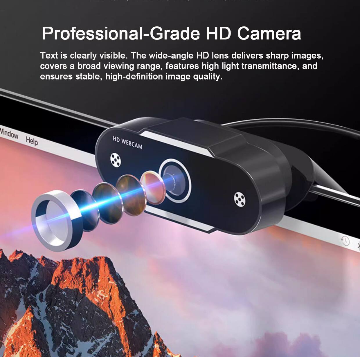 Professional-Grade HD Camera

Text is clearly visible. The wide-angle HD lens delivers sharp images, covers a broad viewing range, features high light transmittance, and ensures stable, high-definition image quality.