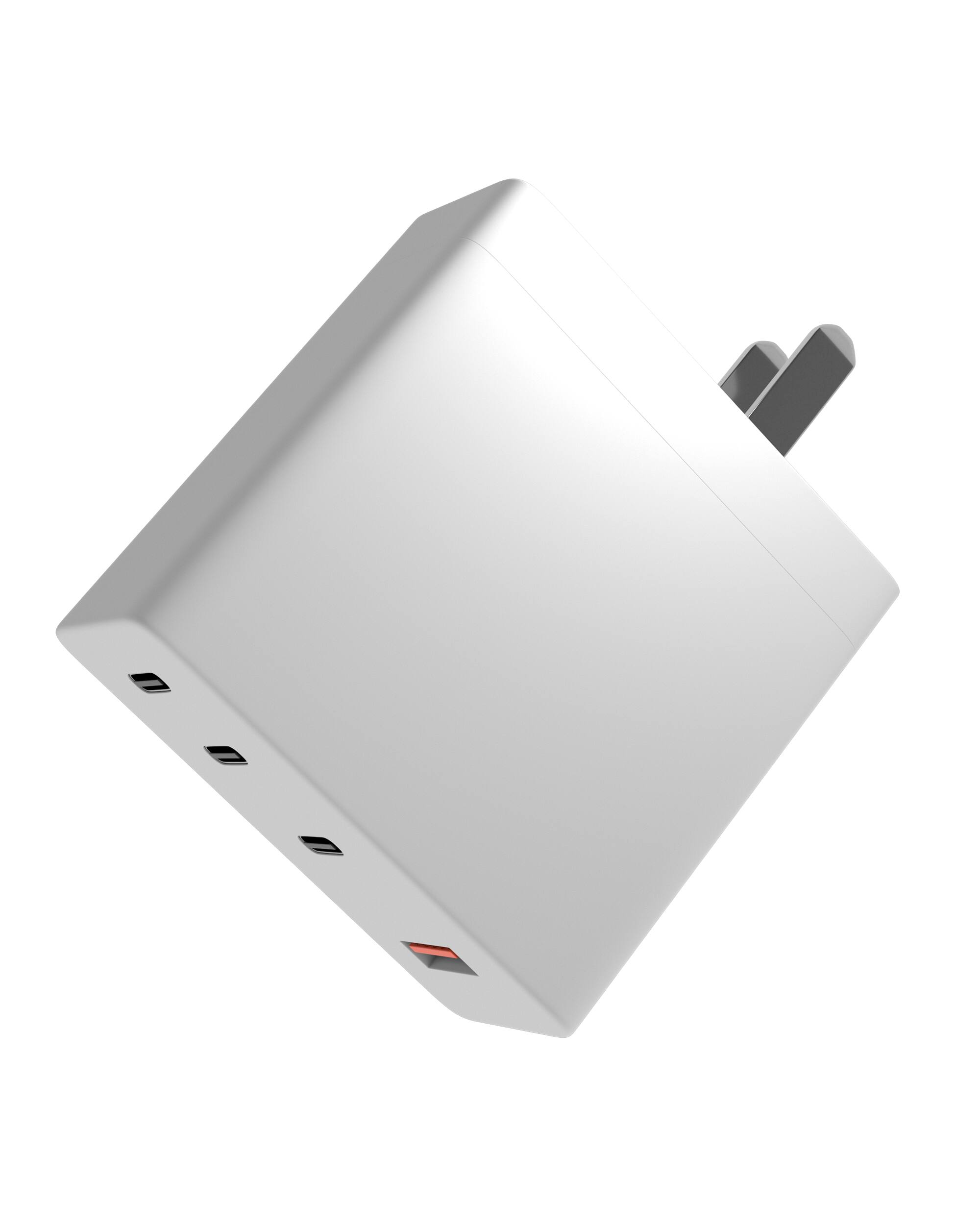 Alt View 2. Ampsentrix - 4 Plug 100W USB Type C And USB Type A Wall Power Adapter.