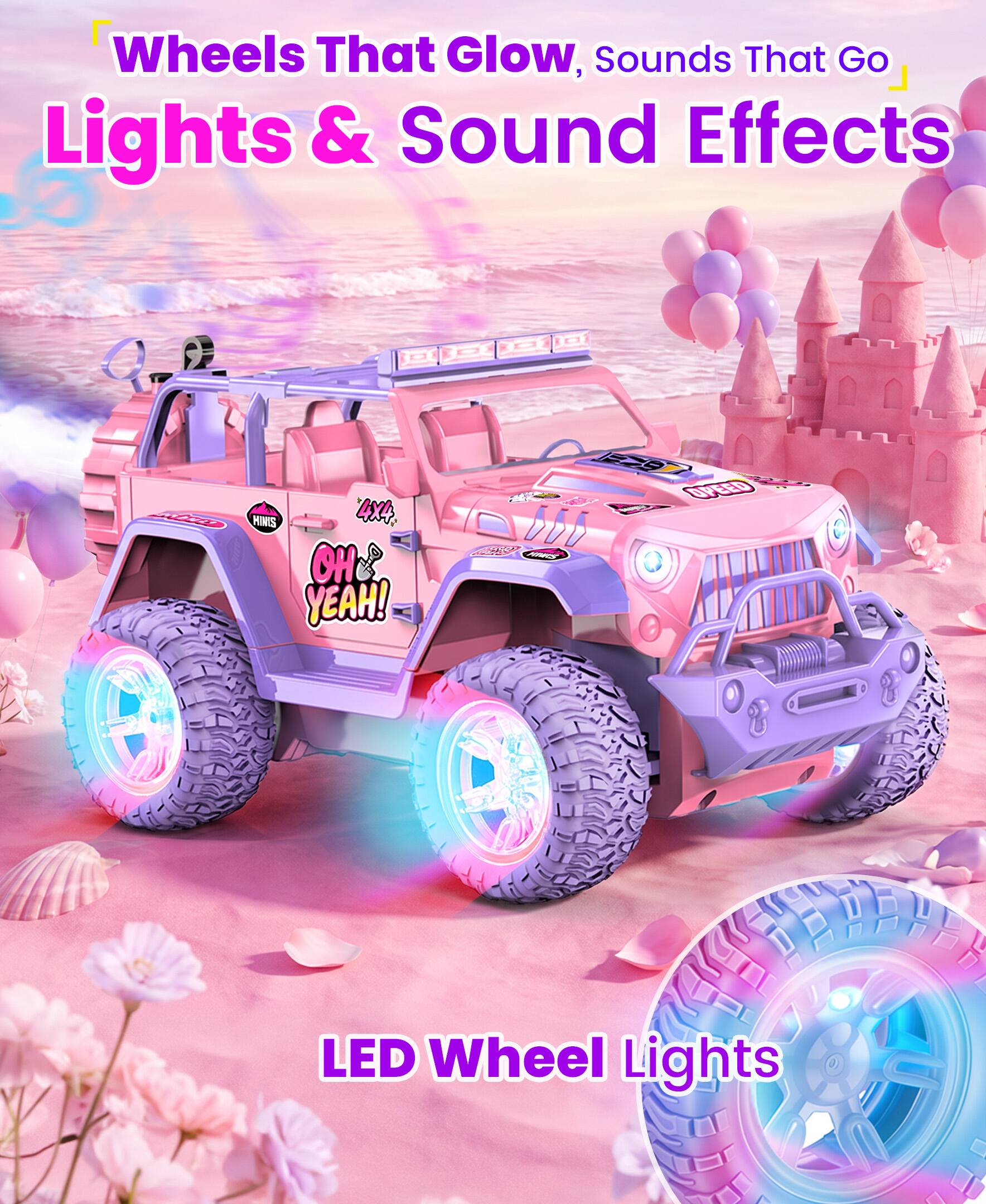 Wheels That Glow, Sounds That Go  
Lights & Sound Effects  

miwo MINIS 4X4, OH YEAH!  

LED Wheel Lights