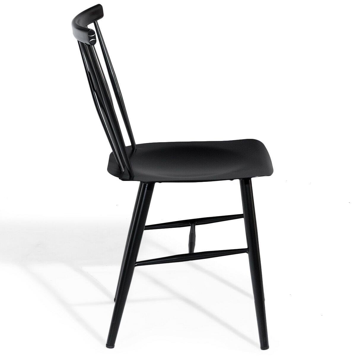 Alt View 9. Costway - Costway Set of 2 Dining Side Chairs Chairs Armless Cross Back Kitchen Bistro Caf - Black.