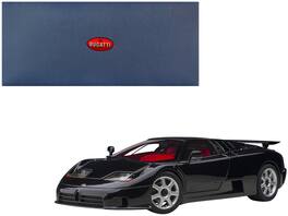 Bugatti EB110 SS Super Sport Nero Vernice and Silver Wheels 1/18 Model Car by Autoart - Black With Red Interior