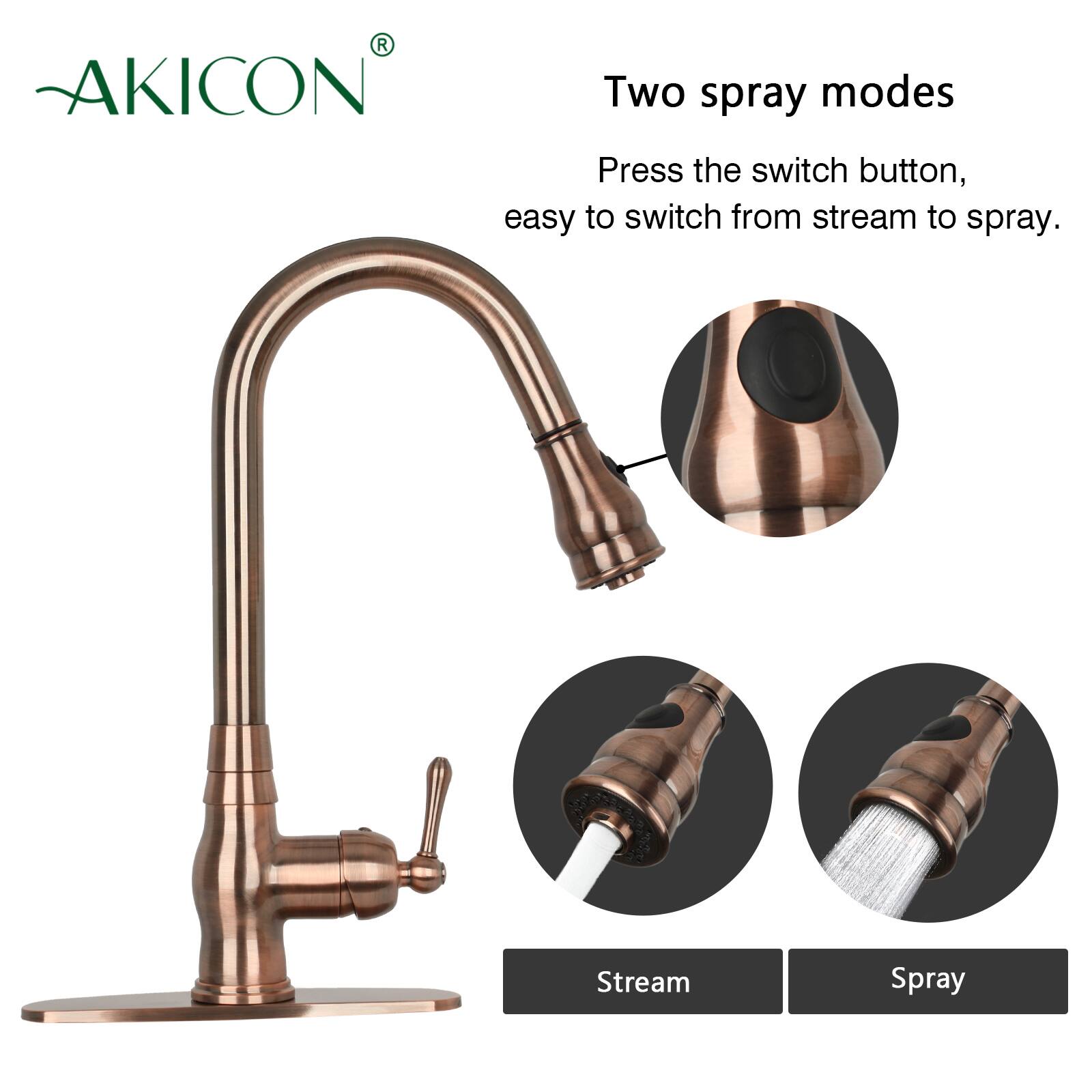 AKICON®

Two spray modes

Press the switch button, easy to switch from stream to spray.

Stream Spray