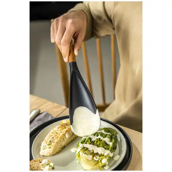 Staub Silicone with Wood Handle Cooking Utensil, Multi function Spatula ...