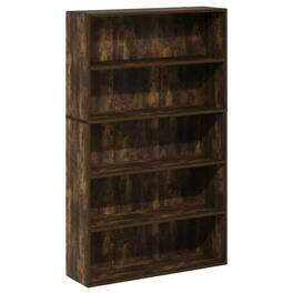 FurniFact - 5-Tier Open Shelf Bookcase with Spacious Multi-Level Storage - Amber Pine