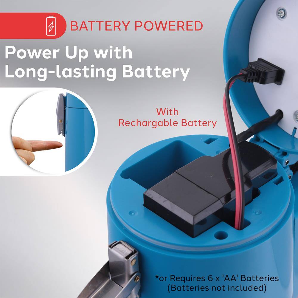 BATTERY POWERED

Power Up with Long-lasting Battery

With Rechargeable Battery

*or Requires 6 x 'AA' Batteries (Batteries not included)