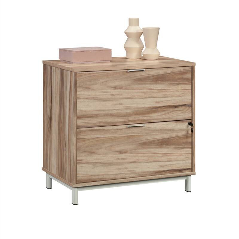 Alt View 1. HTUTWOO - 2 Drawer File Cabinet with Lock - Wood Lateral Filing Cabinet, Filing Organizer, A4 Size File Storage, Lockable Drawers - Brown.