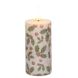 BreeBe - Sparkling Holly & Berries LED Timer Votive - 2 x 4 - White, Red, Green