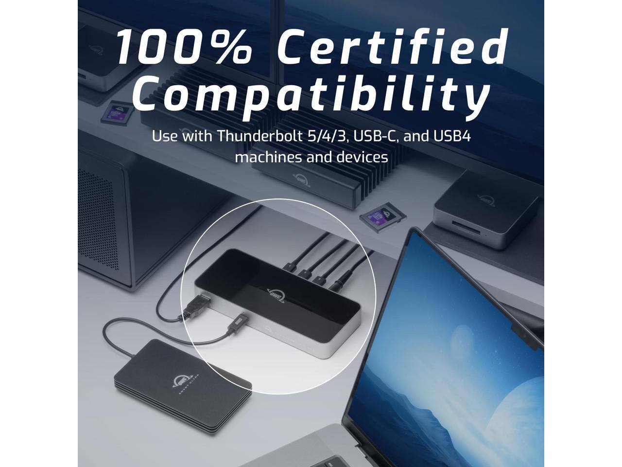 100% Certified Compatibility  
Use with Thunderbolt 5/4/3, USB-C, and USB4 machines and devices