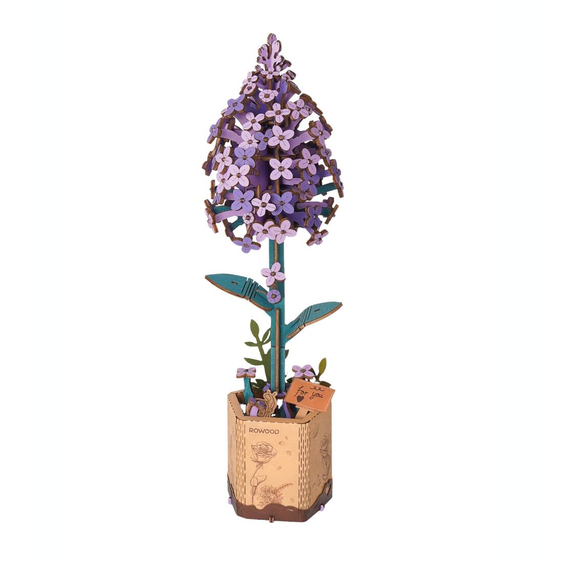 Front. 3D Puzzle - DIY 3D Wood Puzzle Lilac 154pcs.