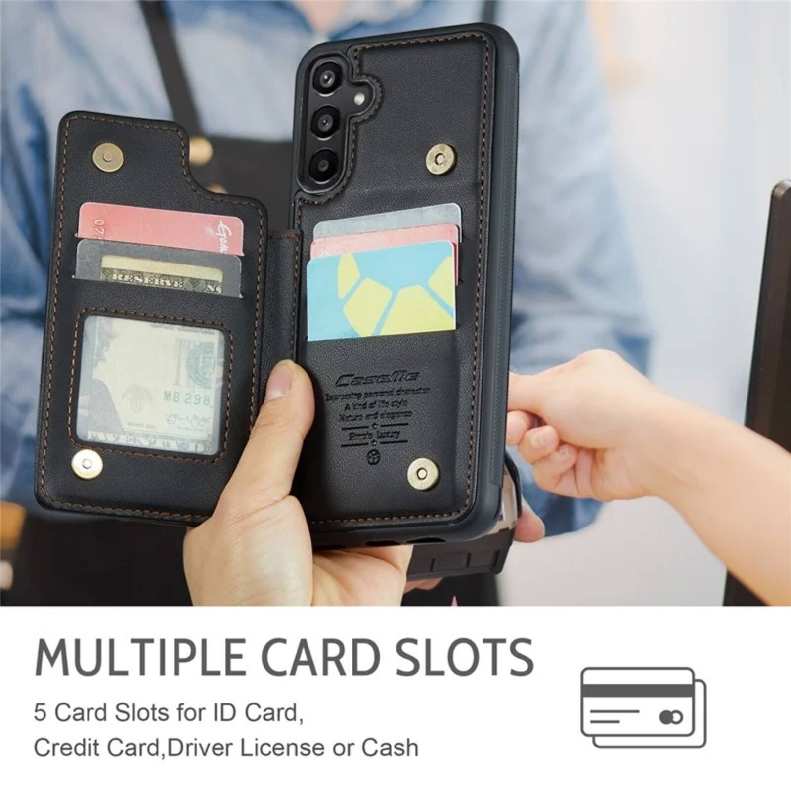 RESERVE
Gom
MB 298,
Caselle

MULTIPLE CARD SLOTS
5 Card Slots for ID Card, Credit Card, Driver License or Cash