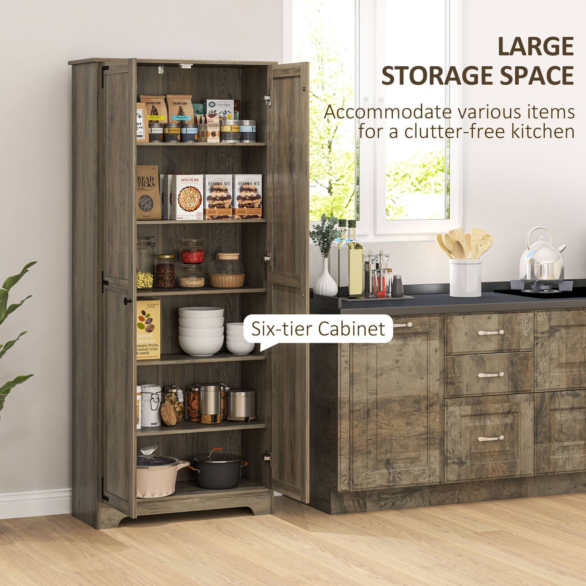LARGE STORAGE SPACE  
Accommodate various items for a clutter-free kitchen  

Six-tier Cabinet
