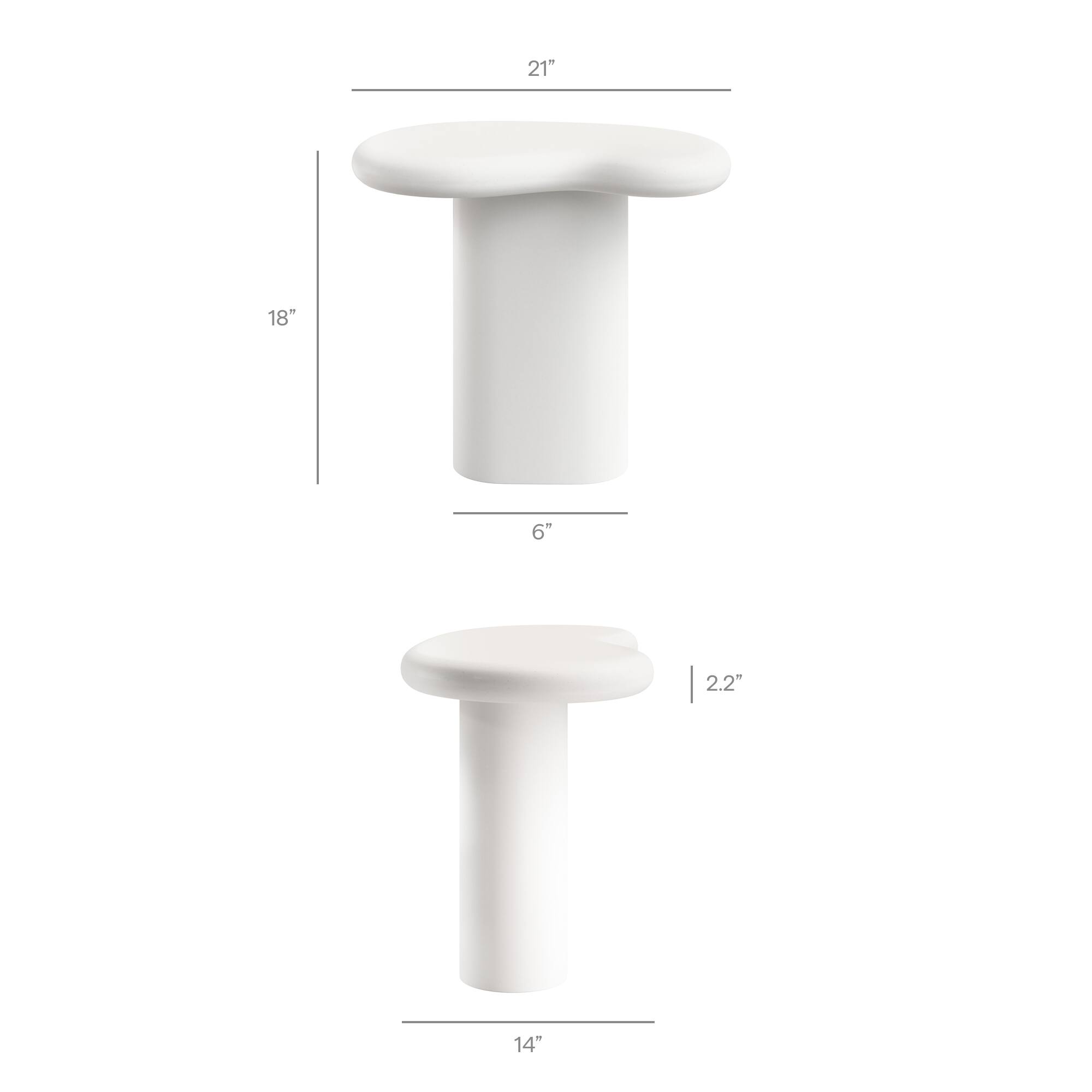 21" x 18" x 6"  
2.2" x 14"