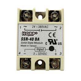 HQRP - SSR-40DA Solid State Relay Module 40 A, 3-32 V DC Input, 24-380 V AC Output, UL Listed - beige