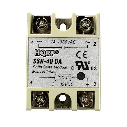 1 24 ~ 380VAC ~ 2
HQRPO
SSR-40 DA
Solid State Module
Made in Taiwan
3 ~ 32VDC
Input
4
CE
US
