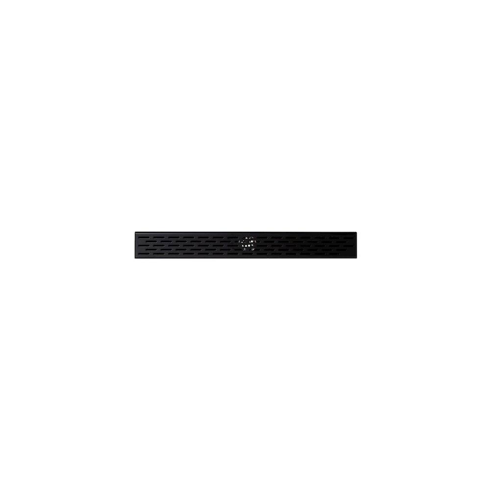 Back. Alfi - 24" Black Matte Stainless Steel Linear Shower Drain with Groove Holes - Black.