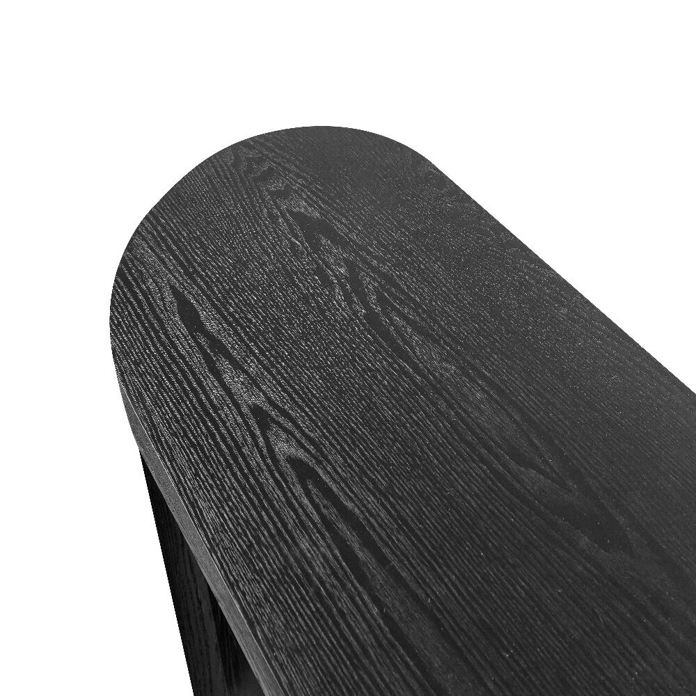 Alt View 6. Loheer - Loheer 60 inch black console table reversible curved legs oval entryway table - Black.