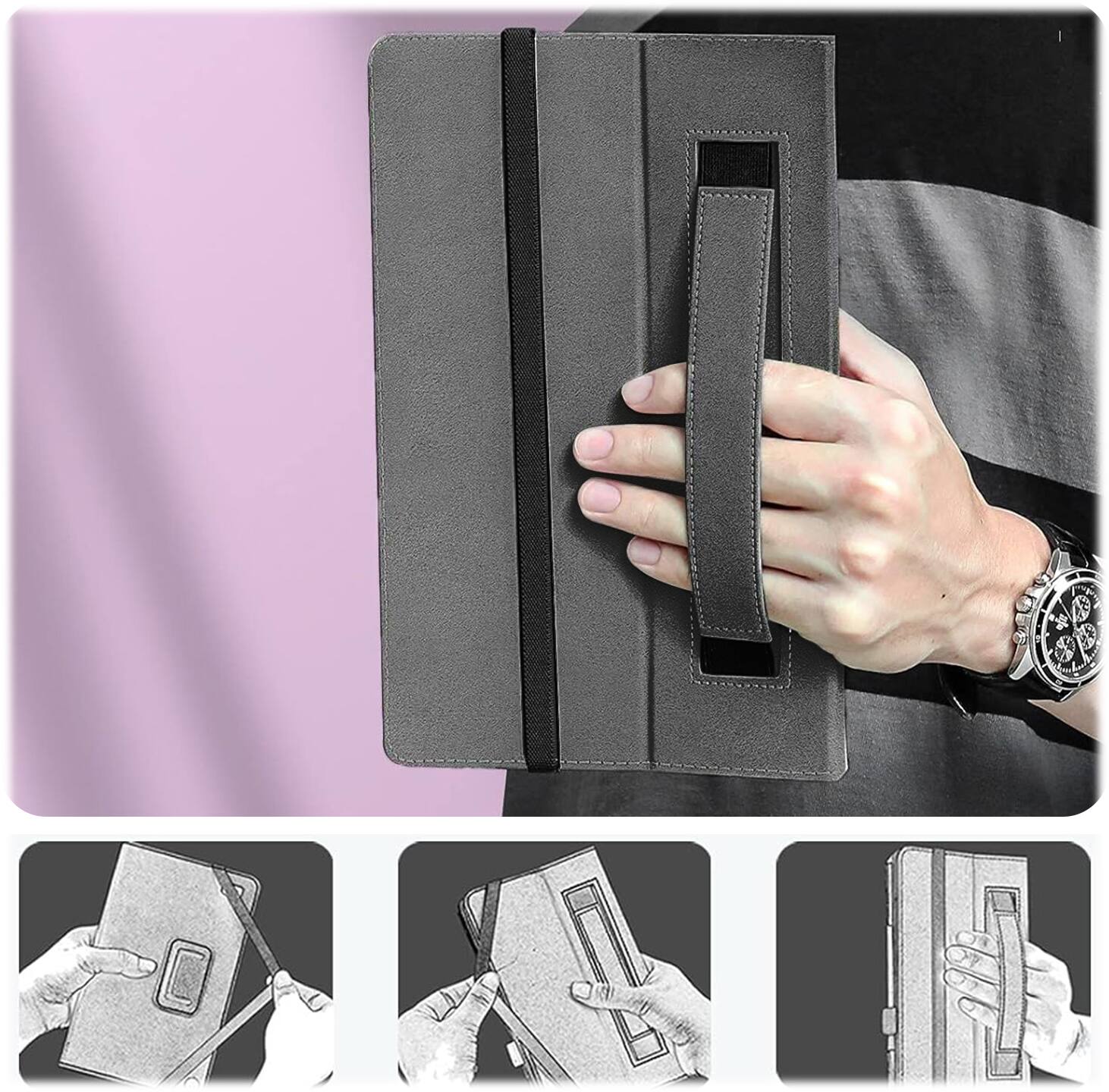 Alt View 16. SaharaCase - Bi-Fold Folio Case for Amazon Fire HD 10 (2023) - Rose Pink.