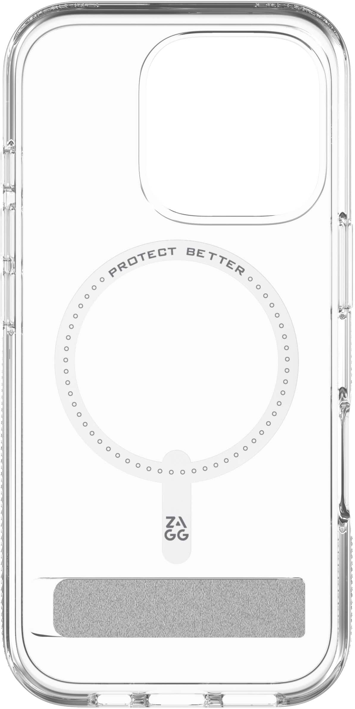 The text on the image reads "protect better," which is a statement encouraging the use of protective cases for cell phones.