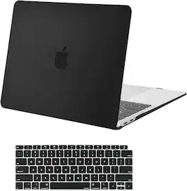 mosiso - Case for MacBook Air 13 inch Case 2020 2019 2018 Release M1 A2337 A2179 A1932 with Touch ID with Keyboard Cover - Black