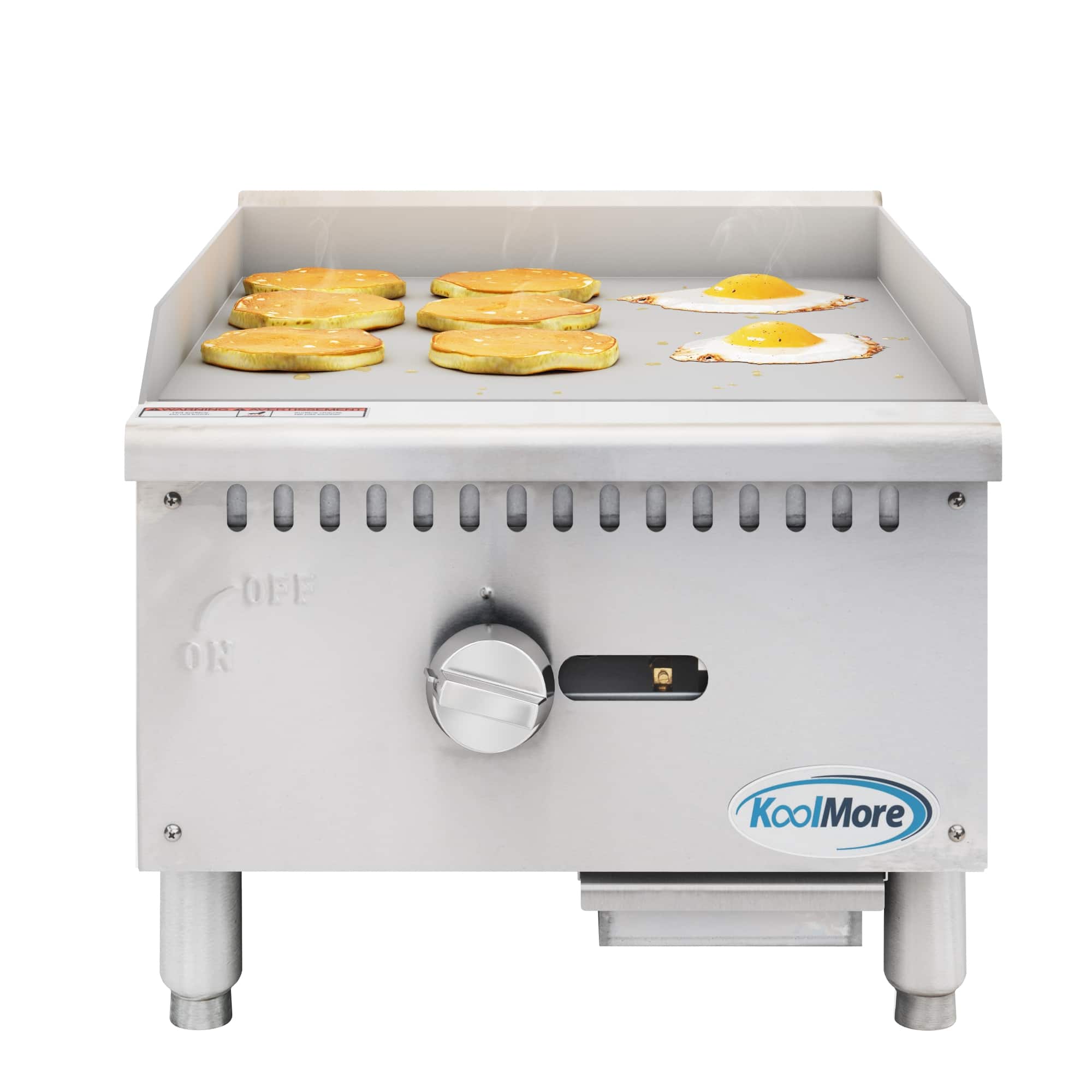 Koolmore - 18 in. Natural Gas 1-Burner Griddle with 30,000 BTU in Stainless-Steel (KM-GG1-18M) - Silver