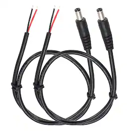 Unique Bargains - 2pcs DC Power Pigtails Cable, 5.5x2.5mm Male to Bare Wire, for PC, Laptop, Toys, Cellphone, Electronic Devices - Black