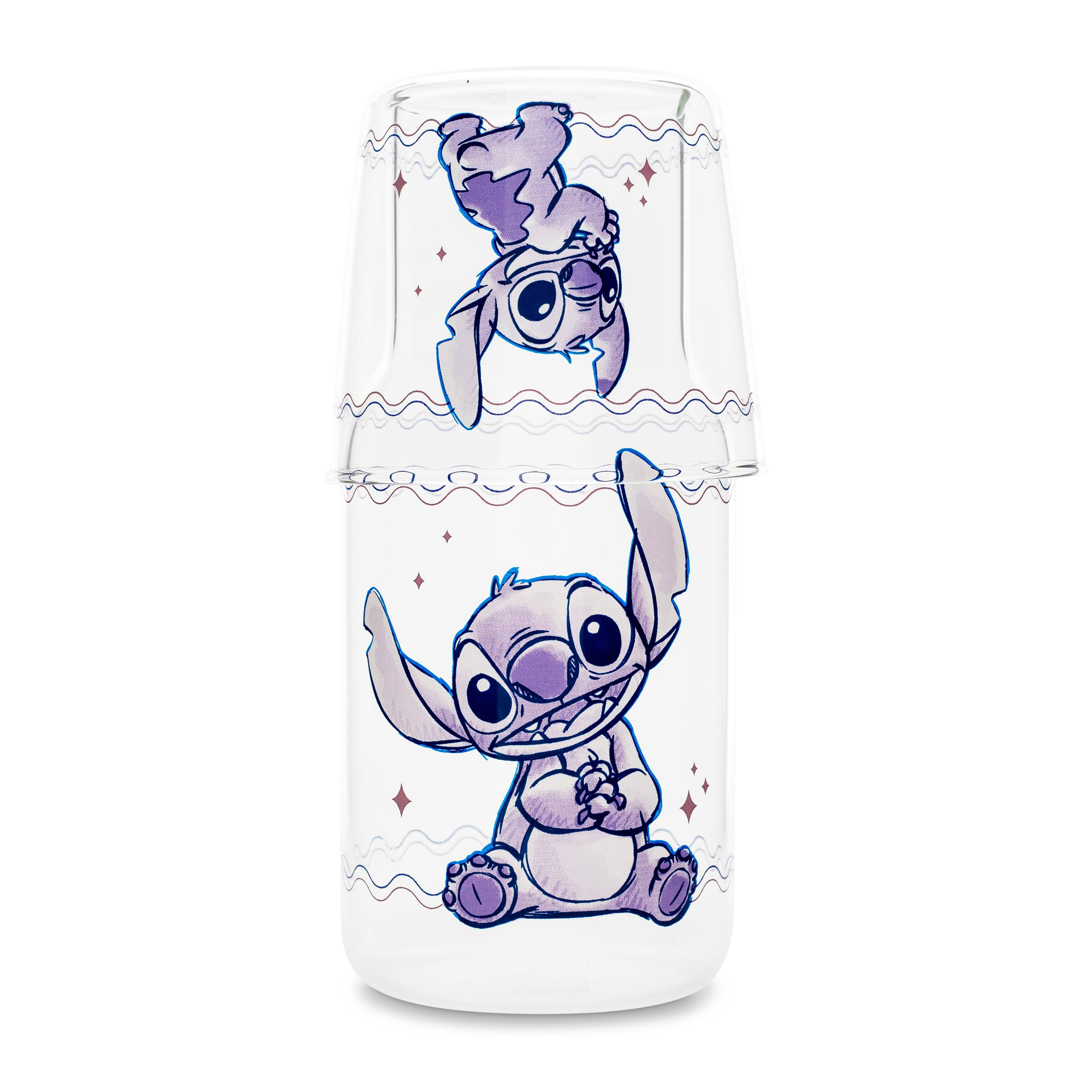 Alt View 1. Silver Buffalo - Disney Lilo & Stitch 18-Ounce Glass Pitcher and 8-Ounce Cup - Clear.