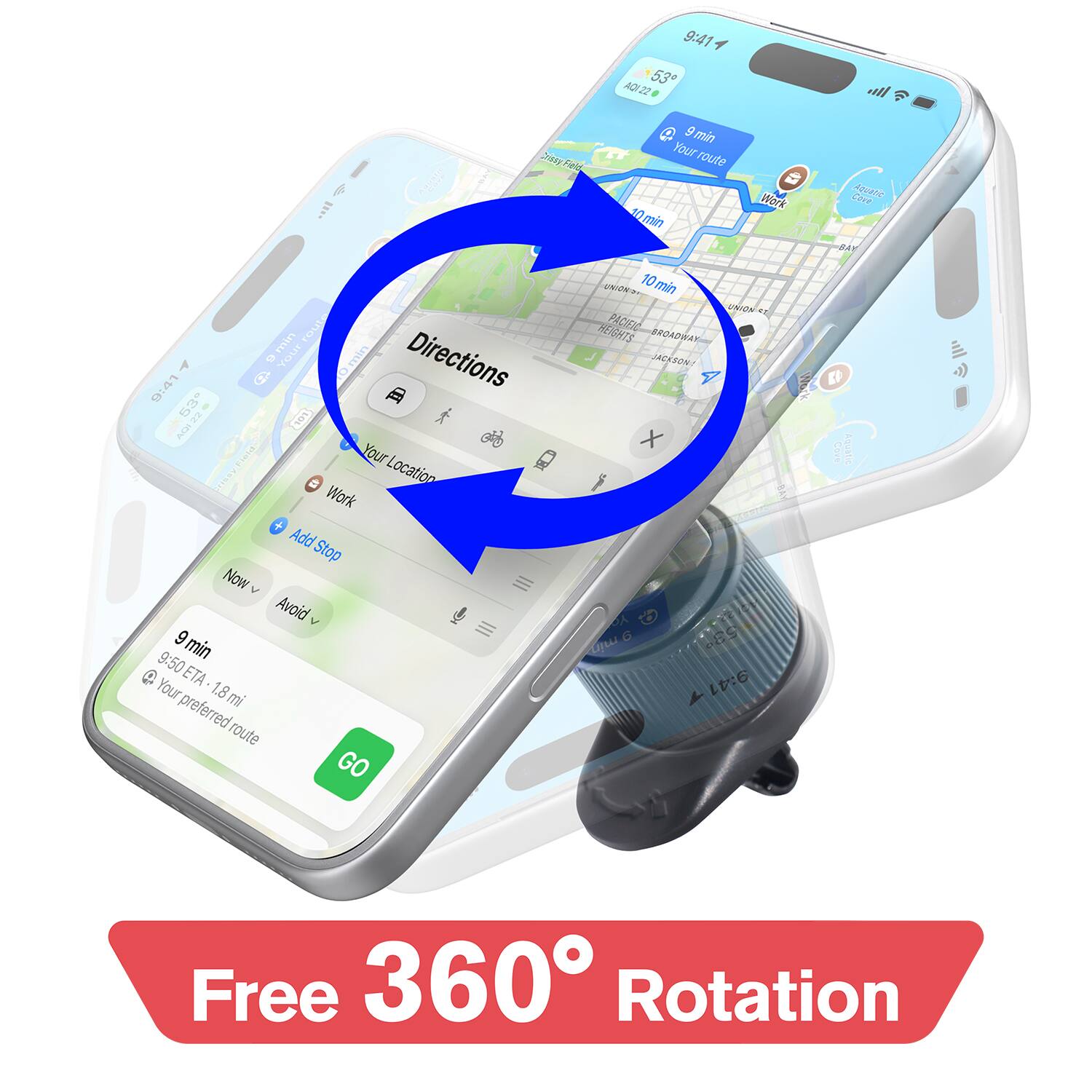 9:41  
53°F  
A0I22S  
Your route  
Fale Work  
40min  
UO  
10min  
VsA  
a rout  
PACIFIC  
to  
RIGHTS  
BROADWAY  
Your  
Directions  
MACKEON  
9:41  
M  
5  
01  
A0I22S  
Freick-  
Your  
Location  
Work  
Add Stop  
Now  
Avoid  
9  
G  
8S  
min  
9:50  
ETA  
9:41  
Your  
1.8 mi  
preferred  
route  
GO  
Lore  
P2  
ZAT  
E  
Care  
Aoeali  
w  
Free  
360  
Rotation