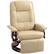 Front. Homcom - Leather Manual Recliner, Adjustable Swivel Lounge Chair with Footrest, Armrest and Wrapped Wood Base - Cream White.