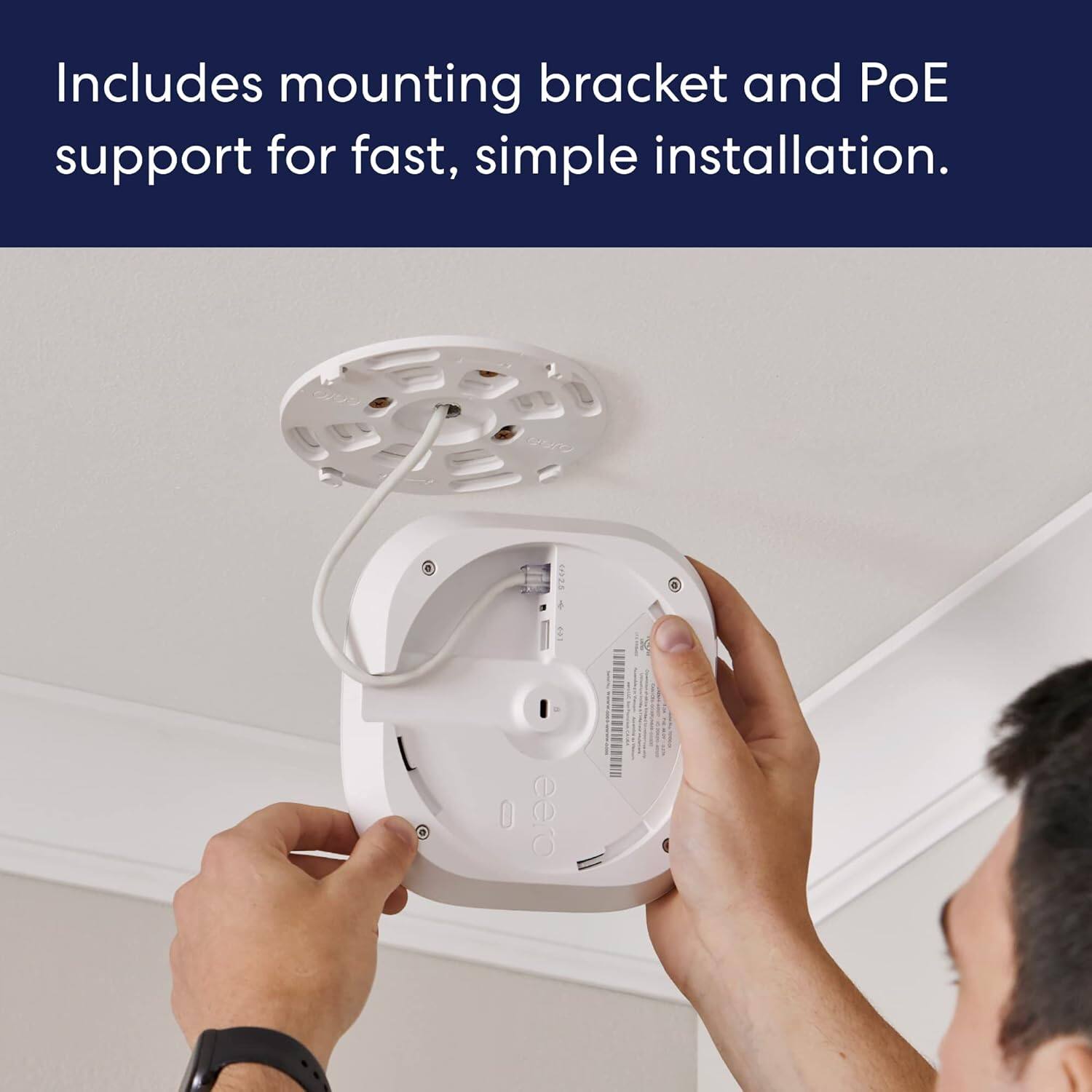 Includes mounting bracket and PoE support for fast, simple installation.