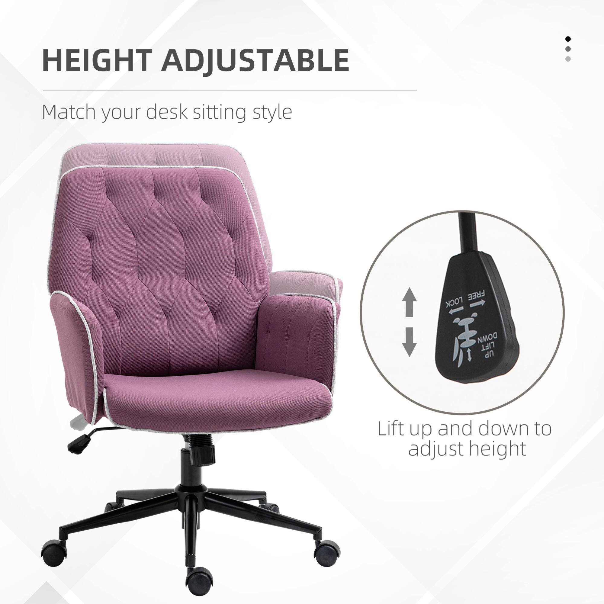 HEIGHT ADJUSTABLE  
Match your desk sitting style  

Lift up and down to adjust height