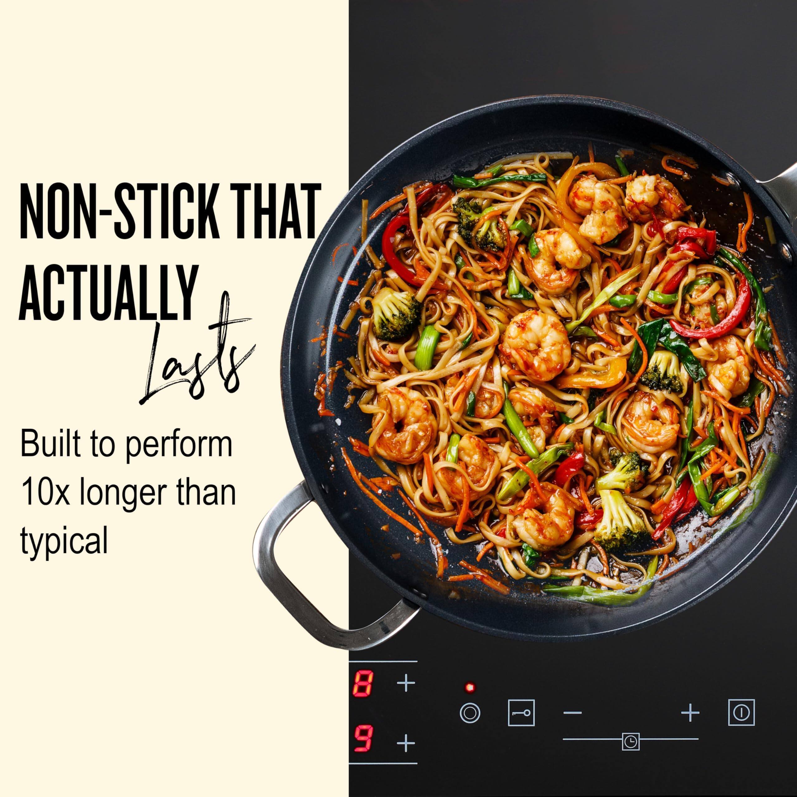 NON-STICK THAT ACTUALLY Last  
Built to perform 10x longer than typical