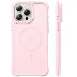 Ornarto - Magnetic for iPhone 15 Pro Max Case 6.7", Compatible with MagSafe | Slim Translucent Matte Cover - Chalk Pink