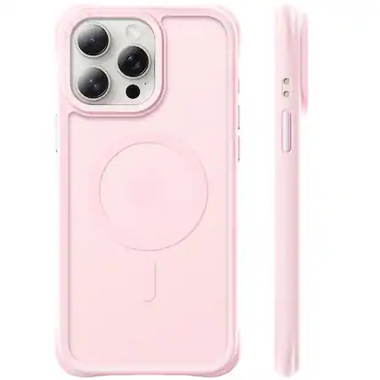 Front. Ornarto - ORNARTO Magnetic for iPhone 15 Pro Max Case 6.7", Compatible with MagSafe | Slim Translucent Matte Cover-Chalk Pink - Chalk Pink.