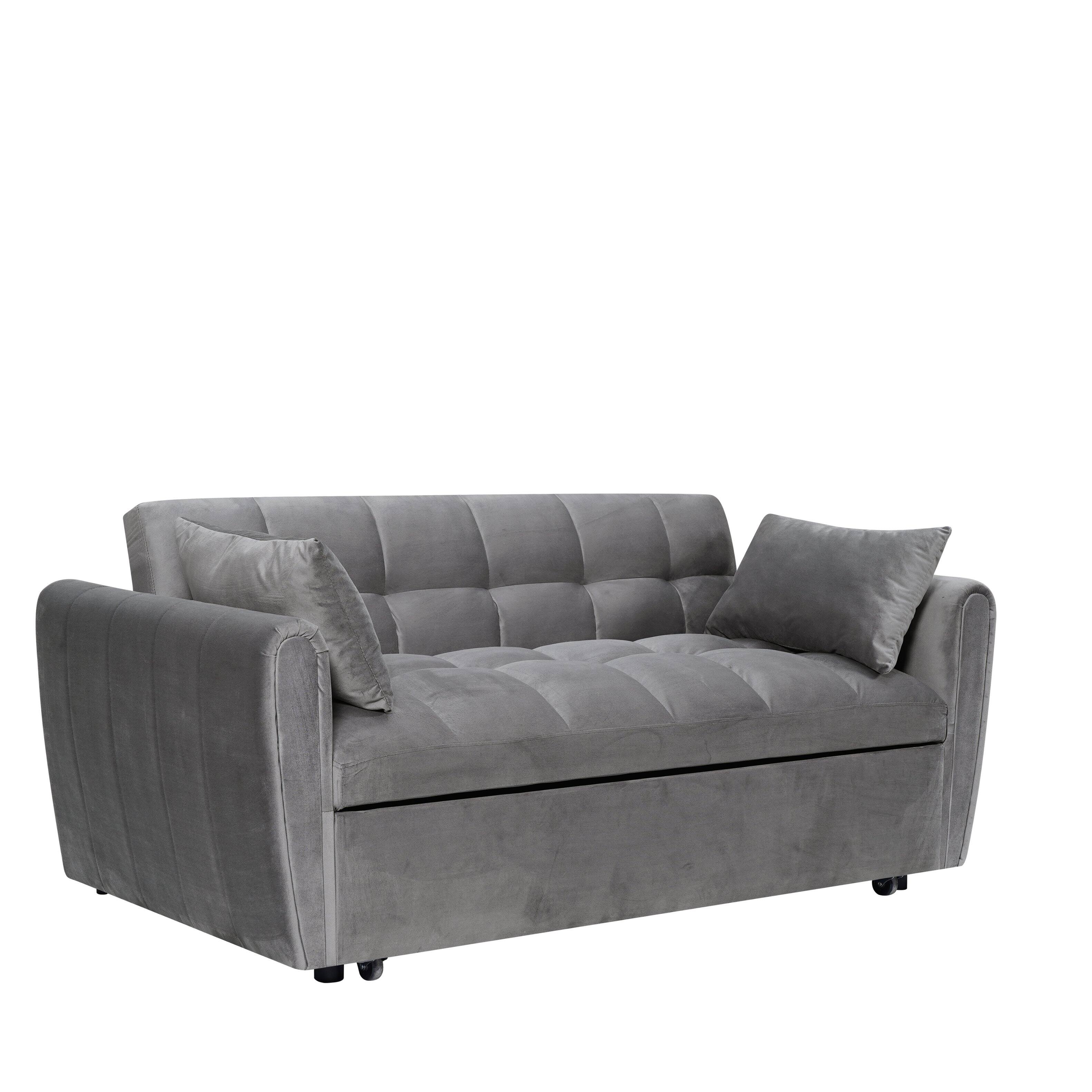 Alt View 5. Tiramisubest - Reversible Sectional Sofa,Sleeper Sofa with Storage Chaise,Pull Out Couch Bed | Removable Backrest | Linen Fabric,Beige - Beige.