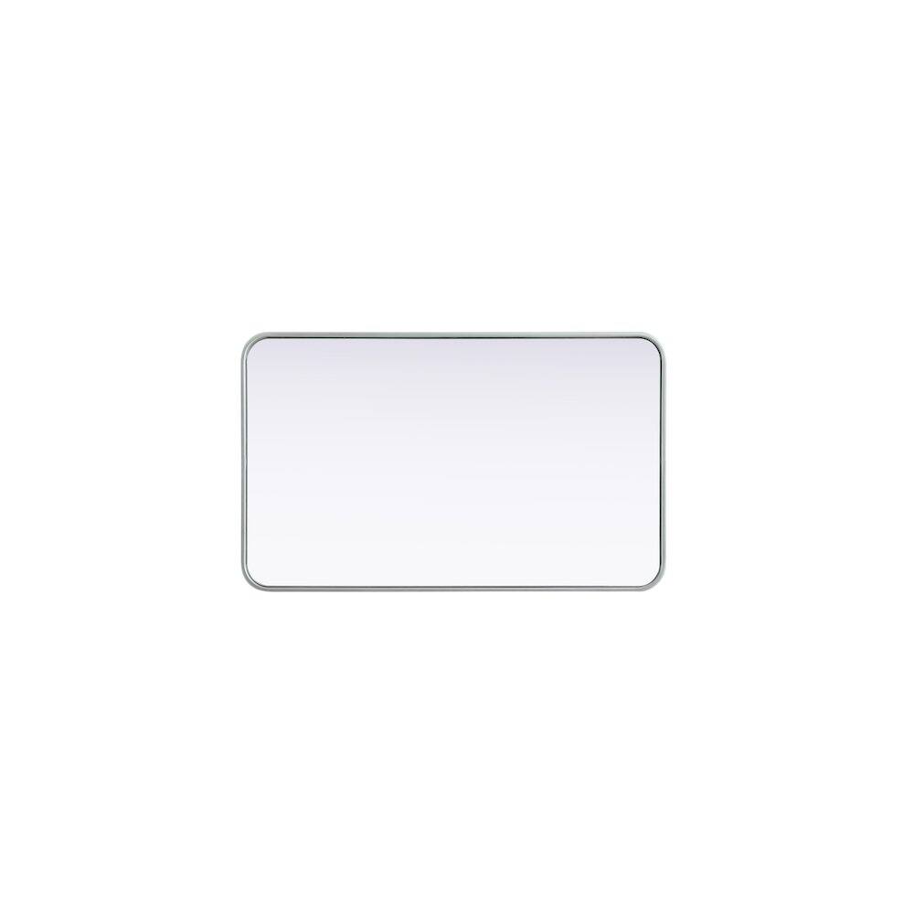 Alt View 4. Elegant Decor - Contour Metal Rectangle Mirror 22x36 in Silver - Silver.