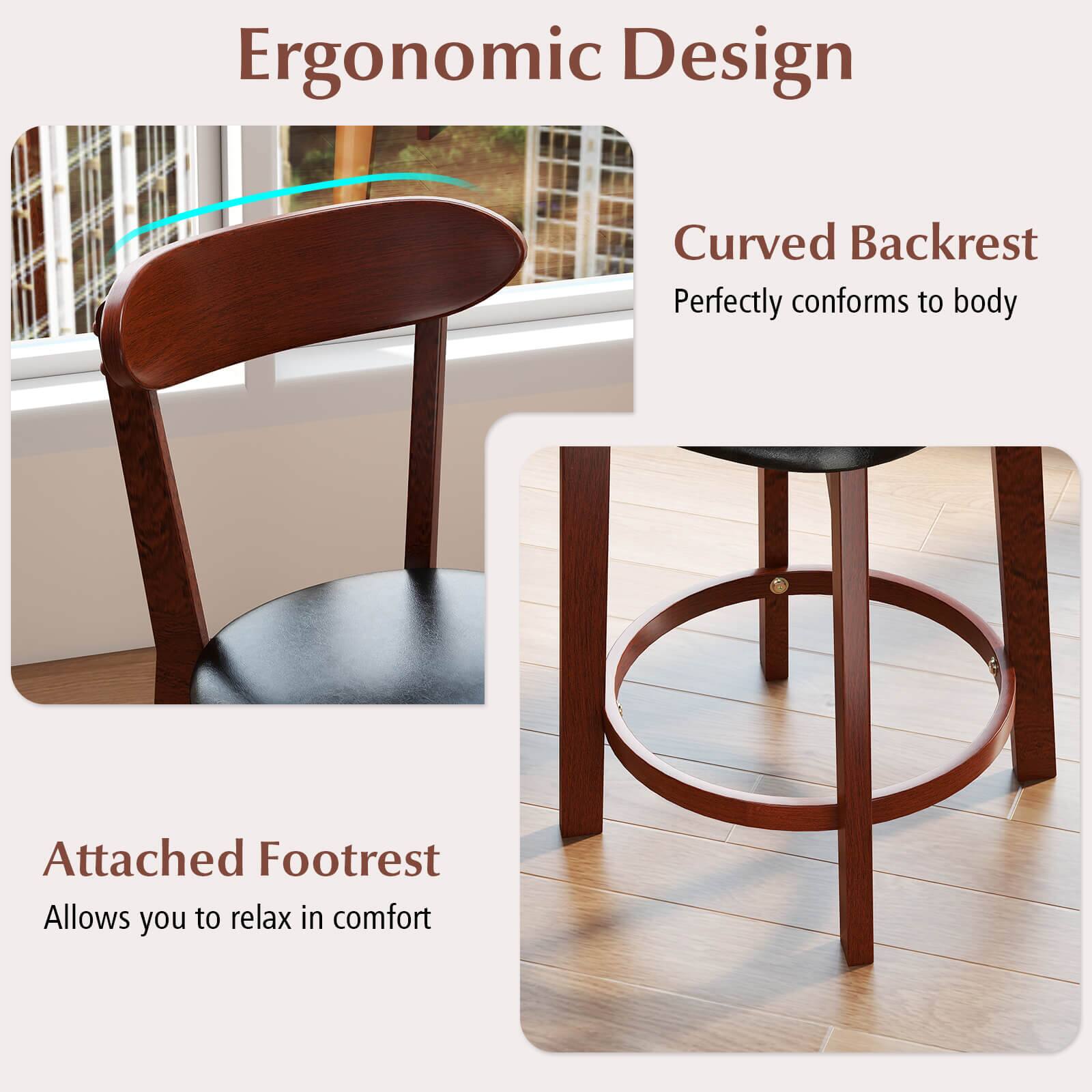 Ergonomic Design: Curved Backrest: Perfectly conforms to body. Attached Footrest: Allows you to relax in comfort.