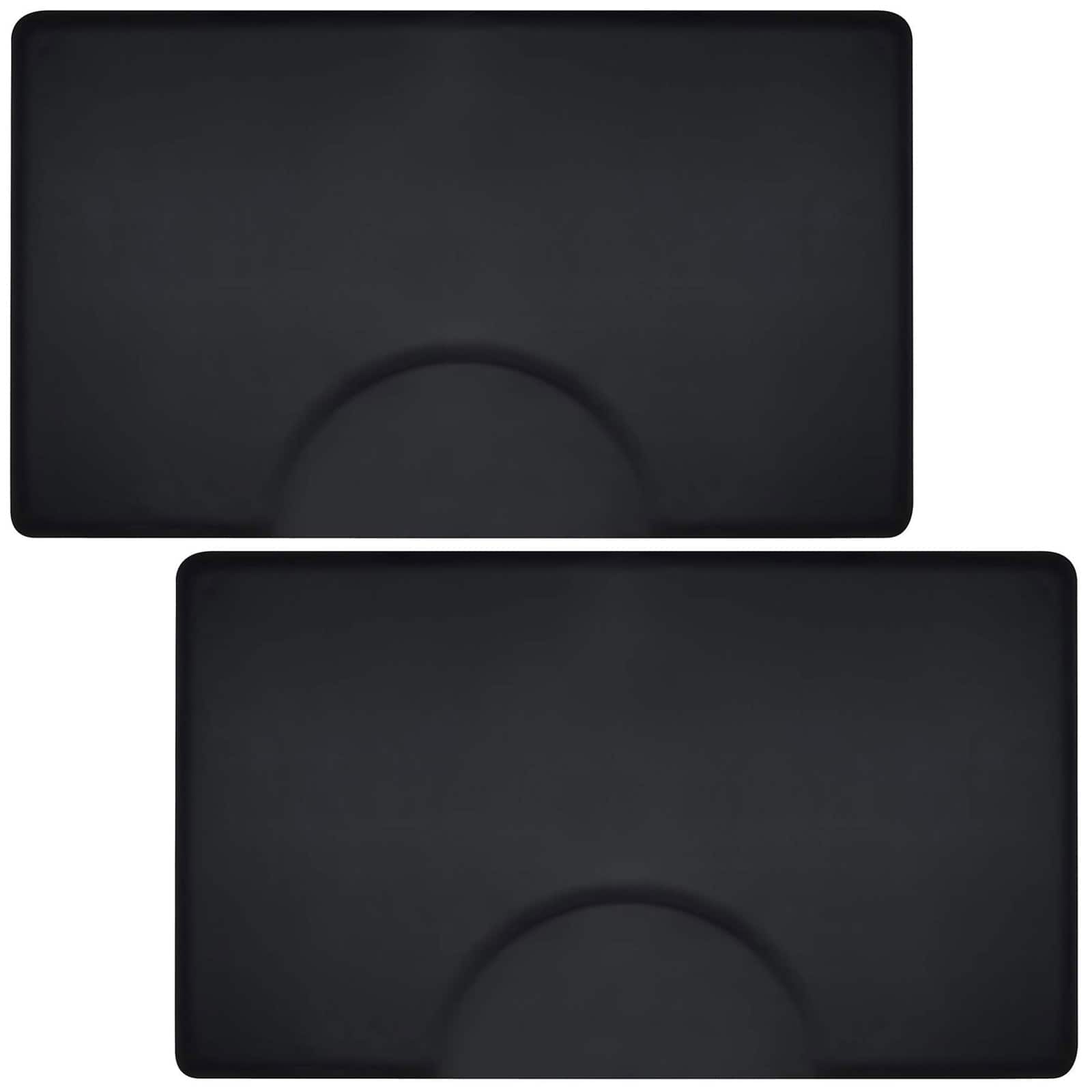 Saloniture - 2pk 1/2-in Thick 3 x 5-ft Anti-Fatigue Mats for Salon Chair - Black