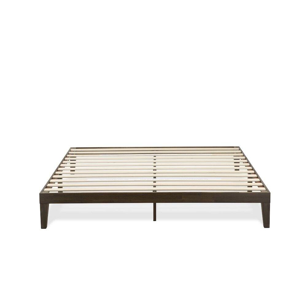 Back. East West Furniture - King Size Platform Bed with 4 Legs and 2 Extra Center Legs - Walnut Finish - Walnut.