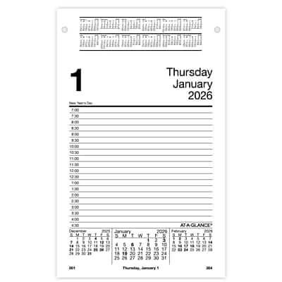 "AT-A-GLANCE - 2026 8"" x 5"" Daily Desk Pad Calendar Refill Pages - White/Black" price history on PriceWatchPro
