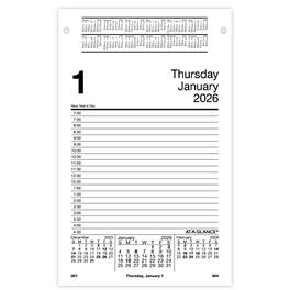 AT-A-GLANCE - 2026 8" x 5" Daily Desk Pad Calendar Refill Pages - White/Black