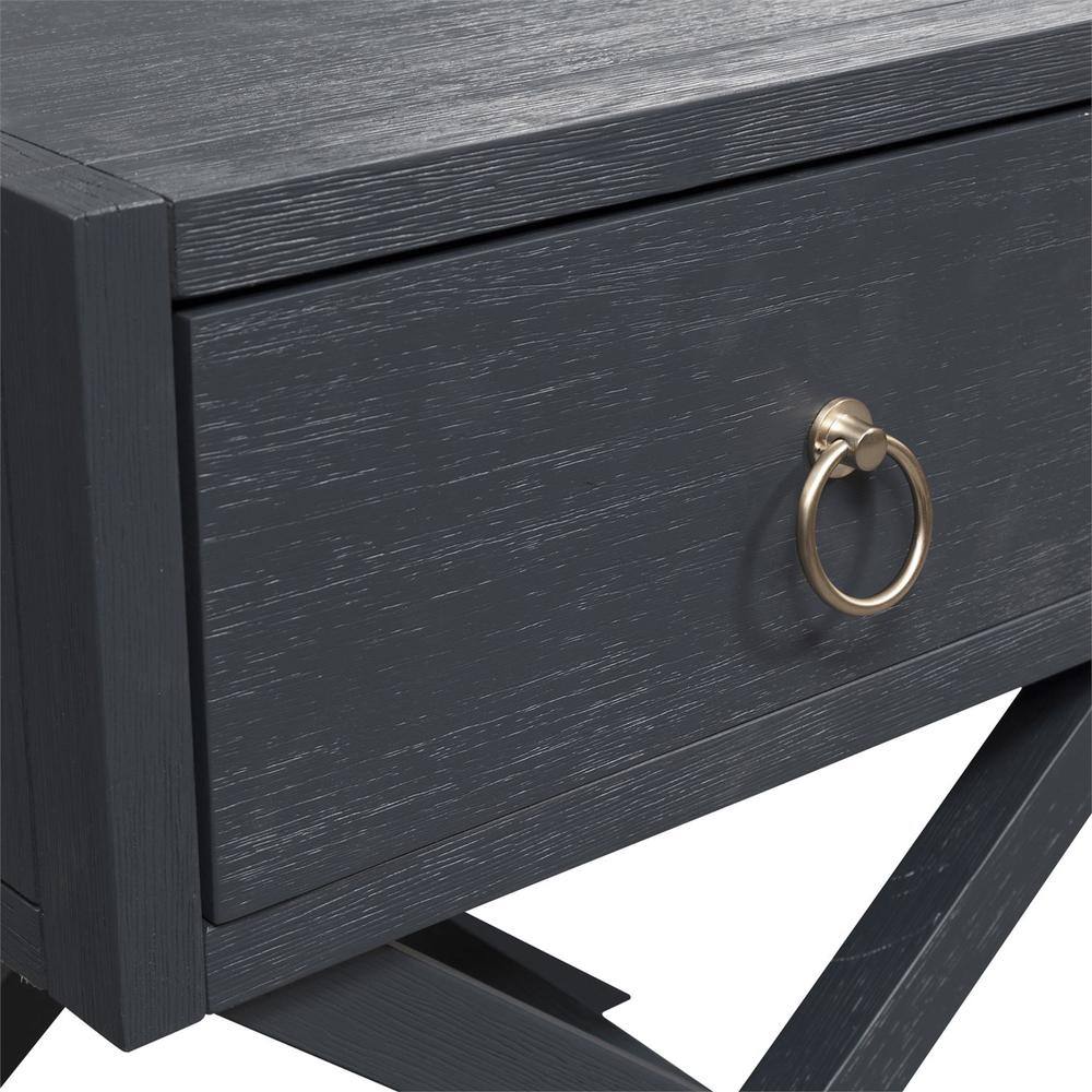 Alt View 4. Liberty Furniture Industries - East End 1 Drawer Accent Table in Wirebrushed Denim - Blue.