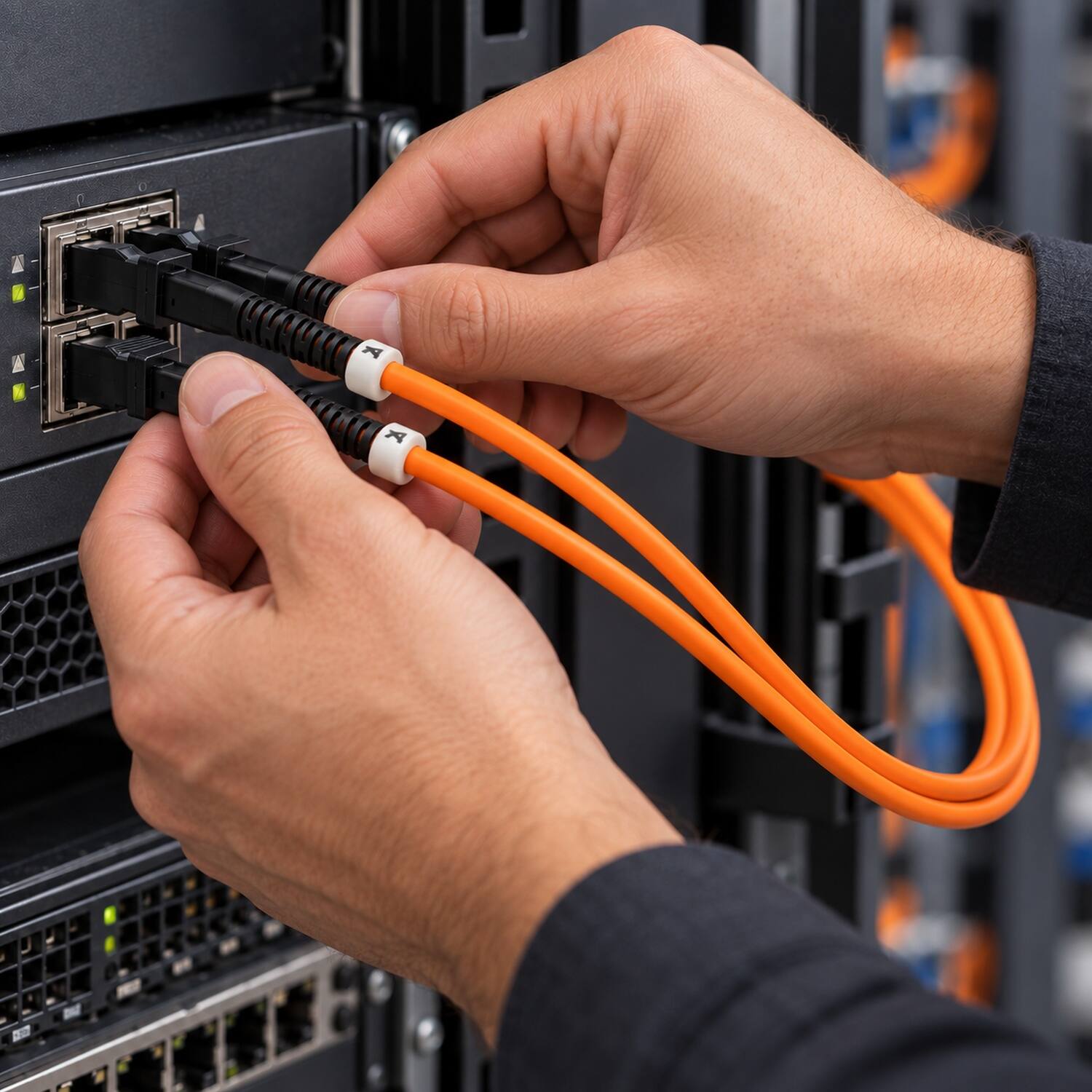 Back. Sanoxy - 3m MTRJ/MTRJ Duplex 62.5/125 Multimode OM1 Fiber Optic Cable - Multi.