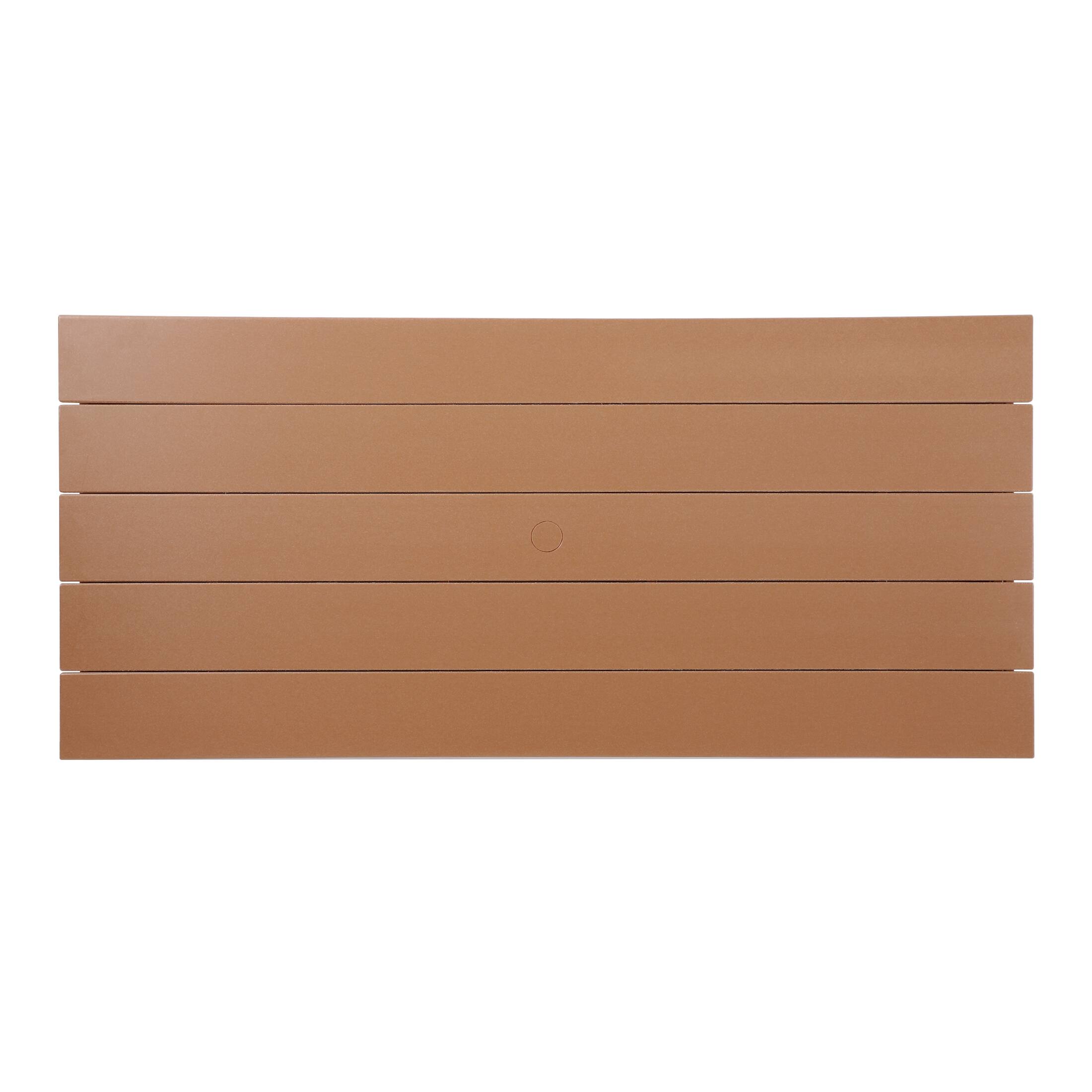 Alt View 1. WestinTrends - WestinTrends Paloma 68" Outdoor HDPE Modern Rectangular Patio Dining Table With Umbrella Hole - Teak.